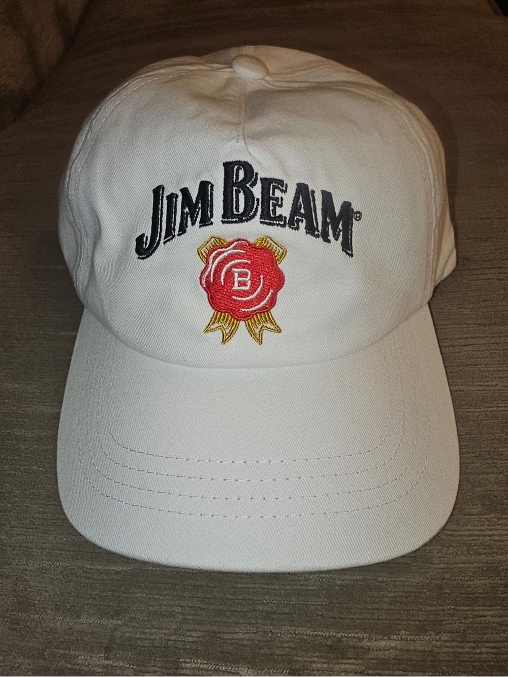 Jim Beam White Embroidered Drink Smart Cotton Baseball Cap
